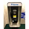 Image 2 : Vintage telephone booth w/ coin-operated phone & Public Telephone sign