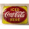Image 1 : 1950's/60's Coca Cola Iced Here metal advertisement sign (approx. 27in x 19in)