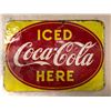 Image 2 : 1950's/60's Coca Cola Iced Here metal advertisement sign (approx. 27in x 19in)