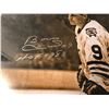 Image 2 : Signed Bobby Hull #9 1983 NHL collector's piece w/ certificate on back 16.5in x 20in