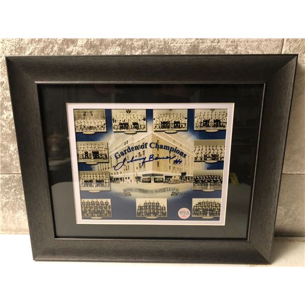 Framed "Garden of Champions" Toronto Maple Leafs 1931-1999 signed Johnny Bauer #7 collector's piece