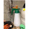 Image 4 : Group of assorted yard & garden items - pump sprayer/ sprinklers/ garden hose & 7 assorted extension