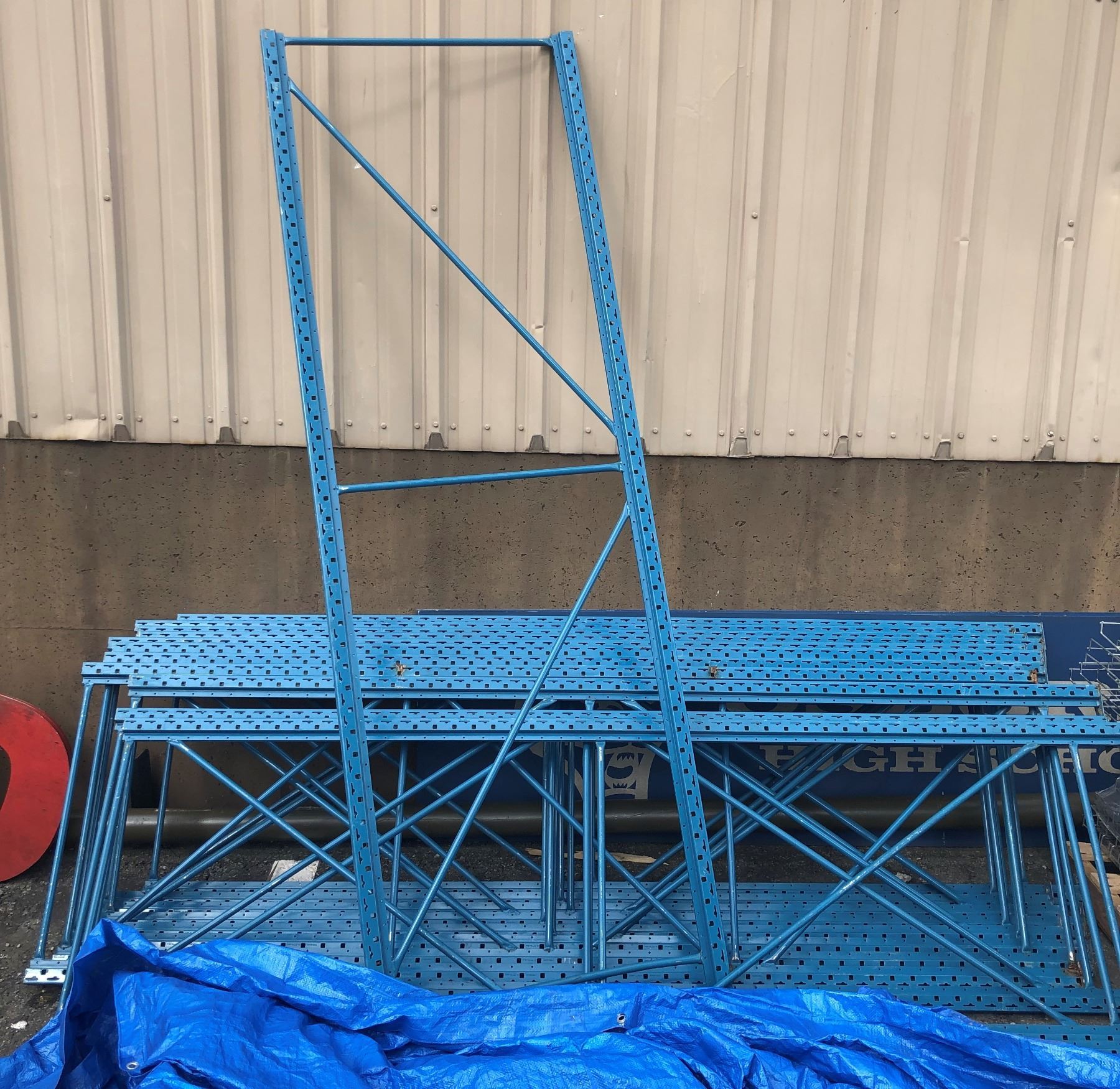 Blue & grey metal pallet racking light gauge industrial shelving - 12 ...