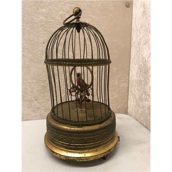 Vintage (1940s - 1950s) German Singing Bird Cage Music Box (Approx. 10" High) - excellent condition,