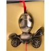 Image 2 : Group of decorative collectibles inlaid floral wood panel framed Blue Boy shoe figure & a carriage