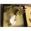 Image 3 : Group of decorative collectibles inlaid floral wood panel framed Blue Boy shoe figure & a carriage