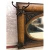 Image 2 : Antique oak mirrored back wall mount coat hanger 43in across x 29 1/2in wide