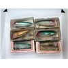 Image 1 : Group of 6 vintage Mac's Squid assorted salmon plugs w/ original boxes