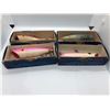 Image 2 : Group of 4 vintage Lucky Louie by Bill Minser assorted salmon plugs w/ original boxes