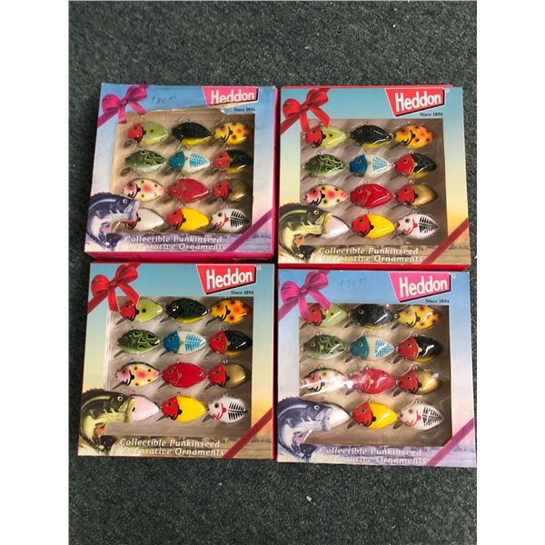 Group of 4 Heddon Collectible Punkinseed Decorative fishing lure Ornaments in original boxes
