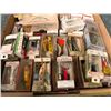 Image 2 : Box of 37 assorted vintage flat fish fishing lures (most in original boxes)