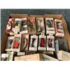 Image 3 : Box of 37 assorted vintage flat fish fishing lures (most in original boxes)