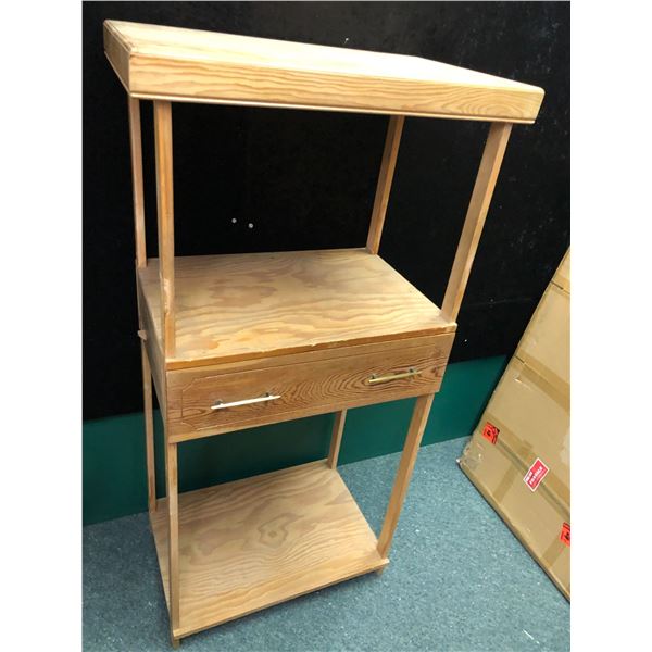 Wooden shelf unit w/ center drawer