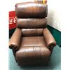 Image 1 : Brown leather recliner from the love show