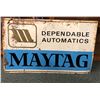 Image 1 : Vintage Maytag Dependable Automatics metal advertisement sign 30in x 18in