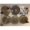 Image 1 : Group of 6 early 1900's center-pin salmon reels