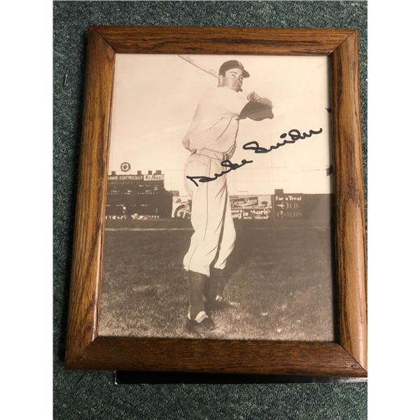 Framed Duke Snider signed photo print