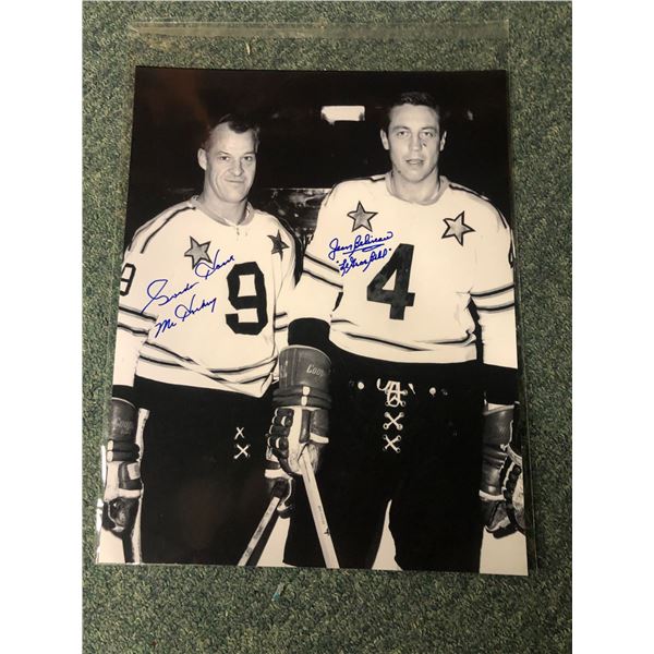 Collector's photo of Gordie Howe "Mr. Hockey" & Jean Beliveau "Le Gros Bill" signed by both players