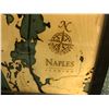 Image 2 : Naples Florida framed 3D wood crafted map under glass 13in x 43in