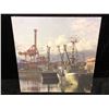Image 3 : Two decorative wall hanging prints on wood - Subway Station & Harbour Marina (33in x 33 1/2in - 21 1