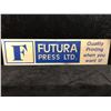 Image 1 : Futura Press Ltd. vintage metal advertisement sign 85in x 21in