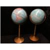 Image 1 : Two World Globes w/ metal on wood pedestal stands