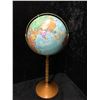 Image 2 : Two World Globes w/ metal on wood pedestal stands