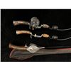 Image 1 : Group of 3 early 1900's steel fishing rods & two reels (gunstock handles)