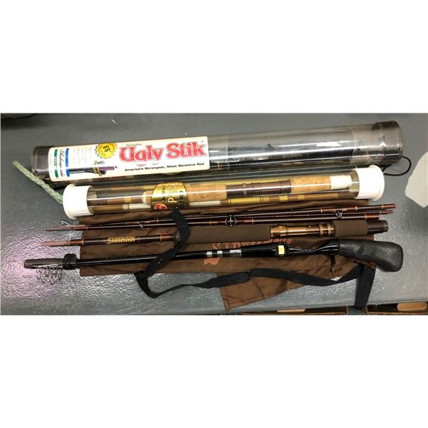 Group of 4 assorted travel rods