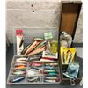 Image 1 : Two boxes of assorted salmon fishing lures - salmon plugs/ apex/ minnows etc.
