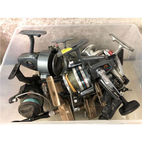 Box of 9 assorted Daiwa spinning reels