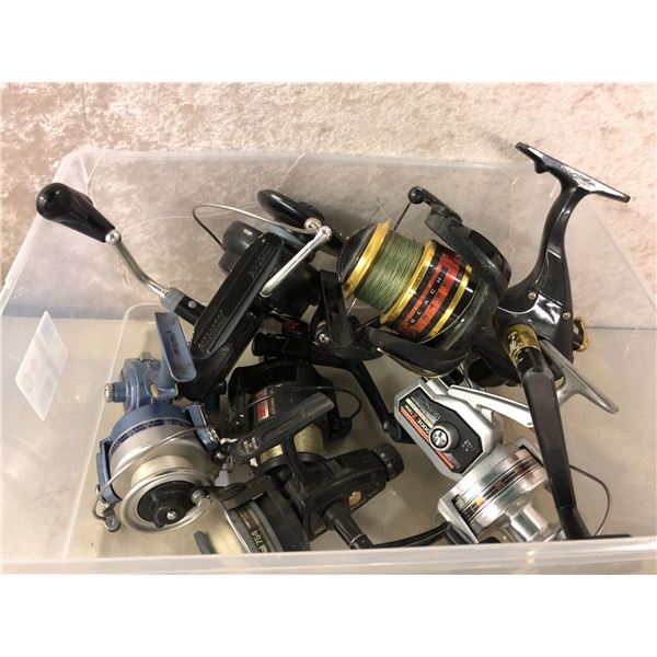 Box of 7 spinning reels (assorted brands)