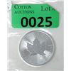 Image 1 : 1 Oz .9999 Fine Silver 2021 Canada Maple Leaf Coin