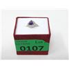 Image 2 : Sterling Silver Amethyst & Diamond Dinner Ring