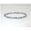 Image 1 : Blue Topaz & Diamond Tennis Bracelet