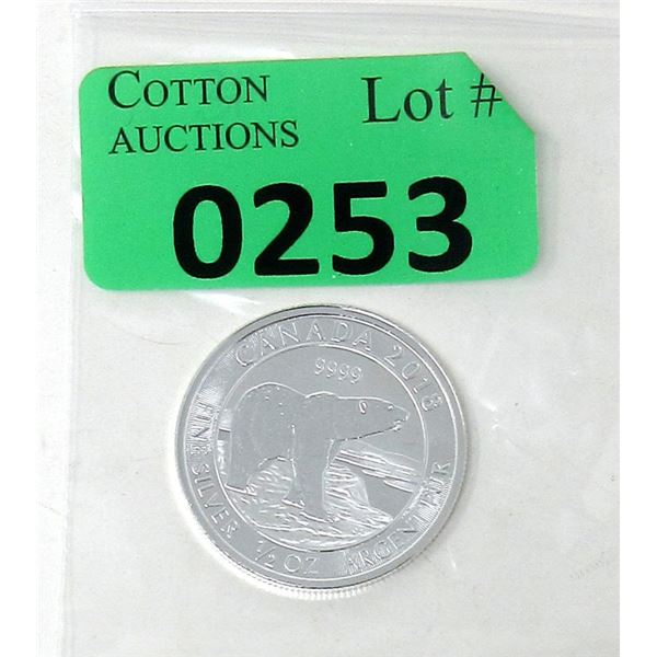 1/2 Oz. Canada .9999 Silver 2019 Polar Bear Coin