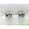 Image 1 : New 3.5 CT Green Amethyst & Diamond Earrings