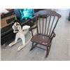 Image 1 : Child's Wood Rocking Horse & Chair
