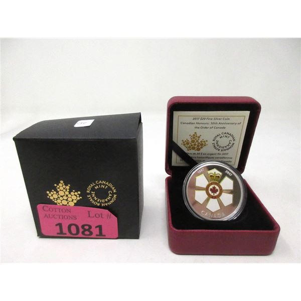 2017 Fine Silver "Canadian Honours" $20 Coin
