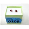 Image 2 : New 14 KT White Gold Garnet Stud Earrings