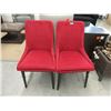 Image 1 : Pair of Red Fabric Upholstered Side Chairs