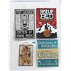 Image 1 : 4 Metal Novelty Signs - Largest is 12" x 16"