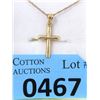 Image 1 : 10KT Gold Cross Pendant & 18" Chain
