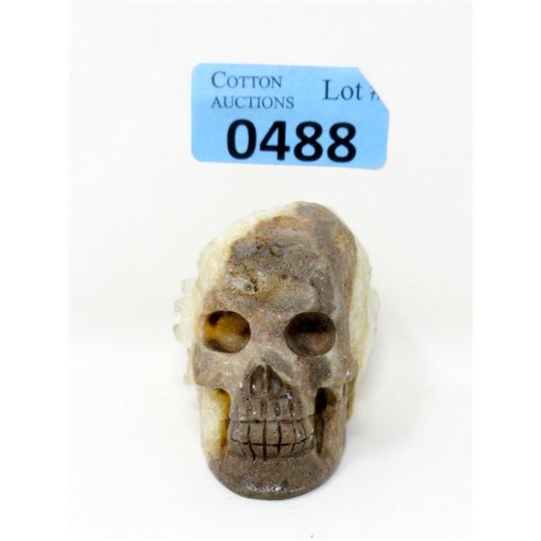 Hand Carved Crystal Gemstone Skull