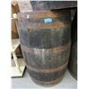 Image 1 : Metal Banded Wood Barrel - 36" tall x 24" diameter