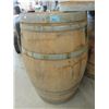 Image 1 : Metal Banded Wood Barrel - 36" tall x 24" diameter