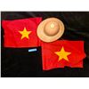 Image 1 : Saigon 2 North Vietnamese Combat flags with Hooch hat