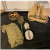 Image 2 : WWll American infantry equipment- including helmet, shovel, canteen, mess kit, shelter half and ruck