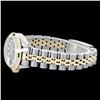 Image 3 : Rolex Ladies Two Tone 14K Gold/SS, Diam Dial & Diam/Emerald Bezel, Sapphire Crystal