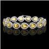 Image 1 : 17.3 ctw Fancy Citrine & Diamond Micro Pave Halo Bracelet 10k White Gold - REF-282X9A
